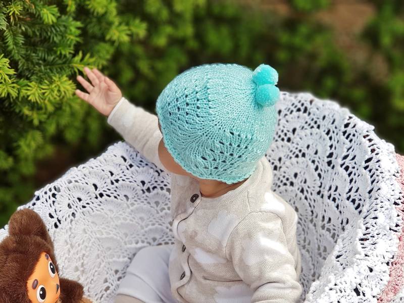 Neugeborene Baby Pom-Pom Mütze Unisex Säugling Poms/Socken Booties 0-9 Monate Mint Grün von VerantinasBoutique