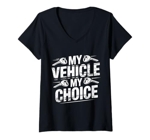 Damen My Vehicle My Choice Verantwortungsbewusster Treiber - T-Shirt mit V-Ausschnitt Damen My Vehicle My Choice Verantwortungsbewusster Treiber - T-Shirt mit V-Ausschnitt von Verantwortungsbewusstes Fahrertrink