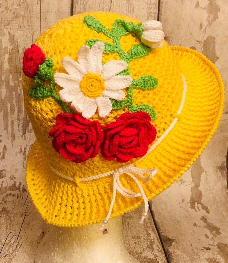 Sumner Gehäkelter Sonnenhut, Krempenhut, Panama Sumner Gehäkelter Sonnenhut, Krempenhut, Panama von Verascrochet