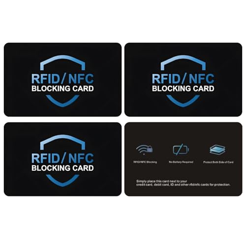 Verazquy RFID-blockierende Kartenschutz, Diebstahlschutz, EC-Kreditkartenschutz, NFC-Blocker für Brieftaschen, stoppt kontaktloses Skimmen, ultradünner Kartenblocker für kontaktlose Karten, keine von Verazquy