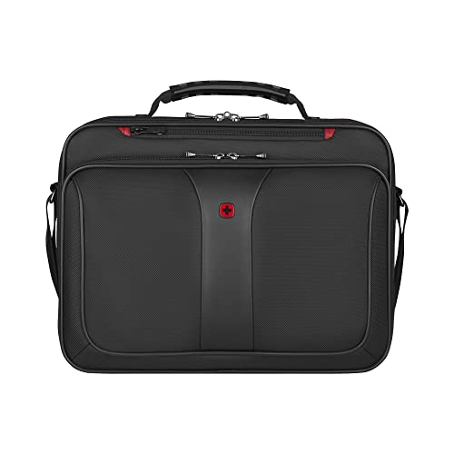 WENGER Legacy Laptop-Tasche zum Umhängen, Notebook bis 16 Zoll, Aktentasche, Organizer, 15 l, Damen Herren, Büro Business-Reisen Uni, Schwarz, 600647 von WENGER