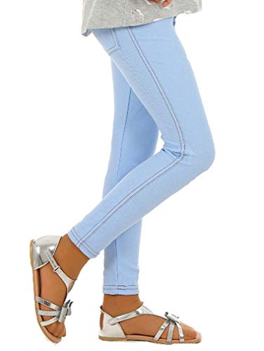 Mädchen-Leggings für Kinder, Jeans-Optik, 6–13 Jahre Gr. 158, hellblau von Verbelato