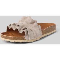 Verbenas Sandalette aus Leder Modell 'ROCIO SERRAJE VOLANTE' in Hellgrau, Größe 41 von Verbenas