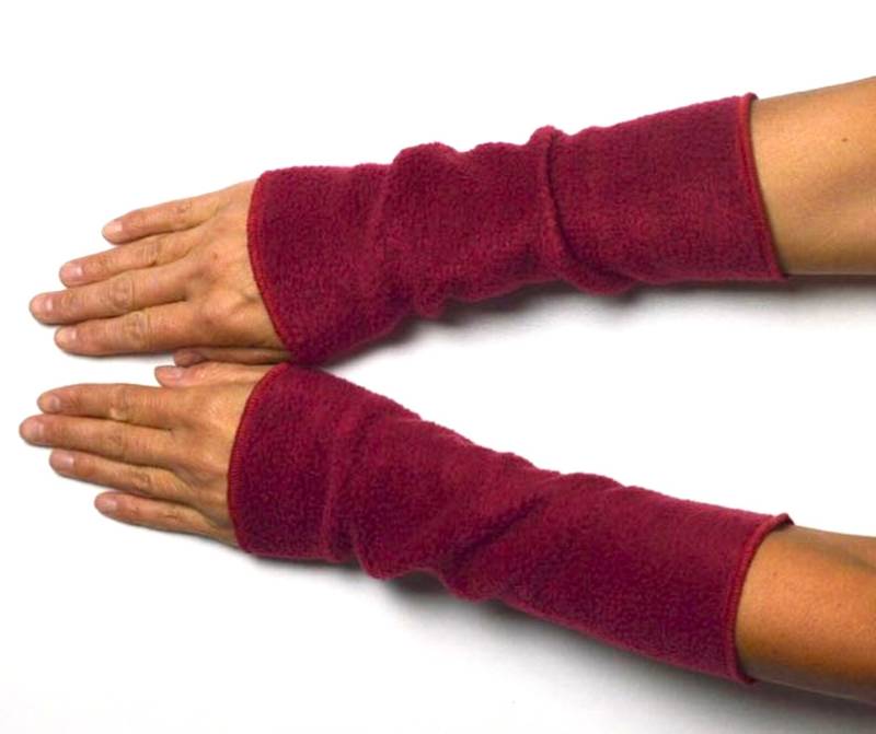 Armstulpen Weinrot Pulswärmer Winter Fleece Warm Verschiedene Größen/Längen/Farben von Verbunterei