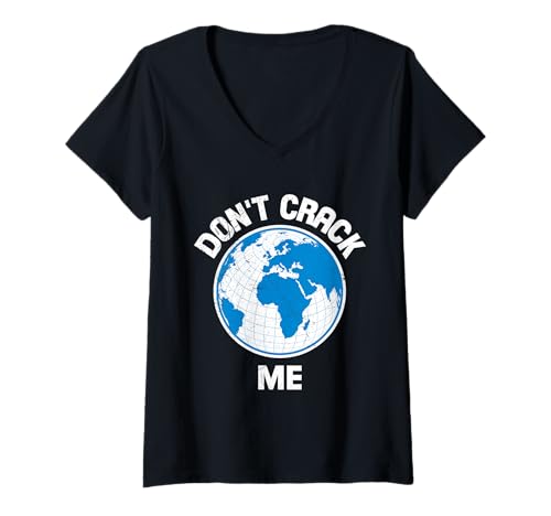 Damen Anti Fracking DON'T CRACK ME Erde Lustiges Aktivisten T-Shirt mit V-Ausschnitt Damen Anti Fracking DON'T CRACK ME Erde Lustiges Aktivisten T-Shirt mit V-Ausschnitt von Verdammtes Fracking Shirt Klimawandel Aktivist