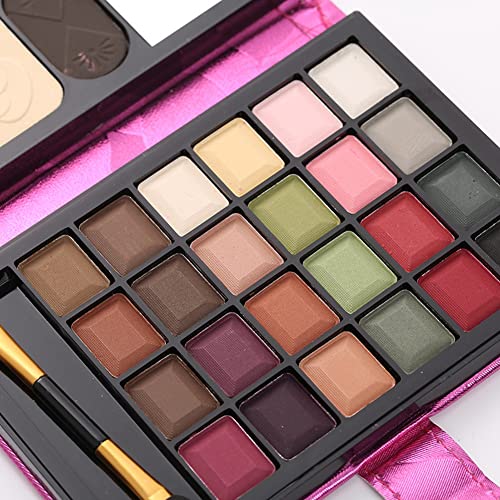 Verdant Touch Lidschatten-Box, 32 Farben, Glitzer, matt, Lidschatten-Palette, Kosmetik-Puderbox, violette Serie von Verdant Touch