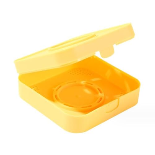 Verdant Touch Makeup Puff Storage Case Portable Fashionable Hollow Powder Puff Storage Box, Breathable Makeup Puff Container Case for Women, Yellow von Verdant Touch