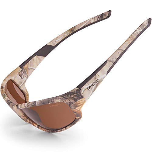 Verdster Dakota Polarisierte Sonnenbrille für Herren und Damen Braunes Camouflage Design Sportbrillen Ideal für Angeln Jagd Angler Jägger Camo von Verdster