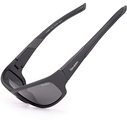 Verdster Dakota Polarisierte Sonnenbrille für Herren und Damen Design Sportbrillen Ideal für Angeln Jagd Angler Jägger Schwarz von Verdster