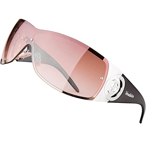 Verdster Damen Sonnenbrille mit großen Gläser Trendy Vintage Brillen für Frauen Cosmo Braun/Schwarz von Verdster