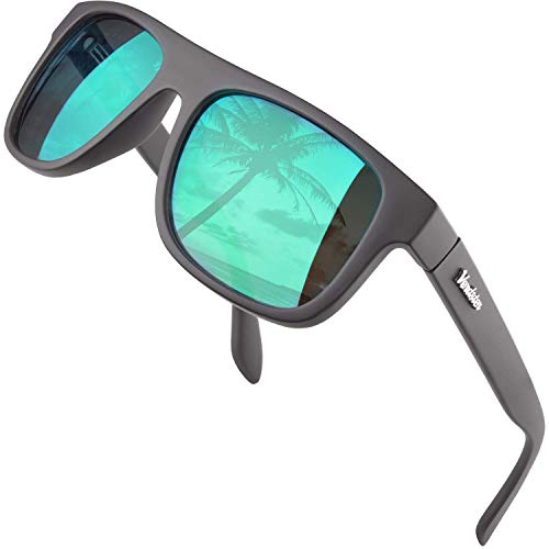 Verdster Damensonnenbrille Nicht-Verspiegelt Retro Eckige Klassische 90er Sonnenbrille für Herren Sport Wandern Autofahren Strand Islander Grün von Verdster