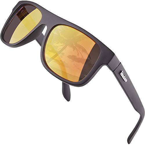 Verdster Sonnenbrille für Herren und Damen Klassisches Retro Vintage Verspiegelte Breit Sportbrillen Islander Orange von Verdster