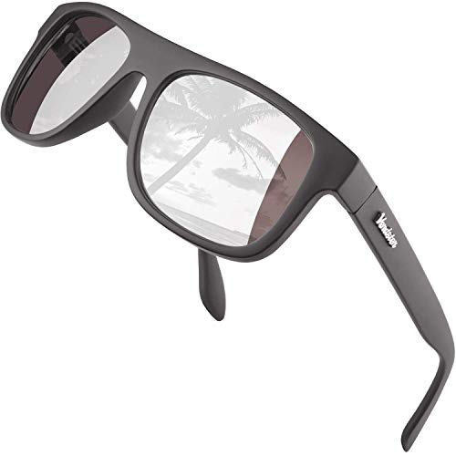 Verdster Sonnenbrille für Herren und Damen Klassisches Retro Vintage Verspiegelte Breit Sportbrillen Islander Silberne von Verdster