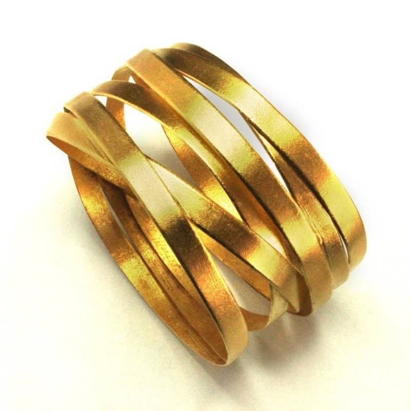 Wickelarmband Gold, Big Gold Armband, Statement Draht Gewickelt Chunky Armband von VeredLaorJewelry