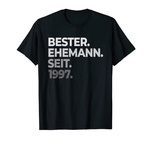 Herren Bester Ehemann seit 1997 26.Hochzeitstag T-Shirt von Verheiratet Seit 1997 Ehepaar Geschenk 26 jahre