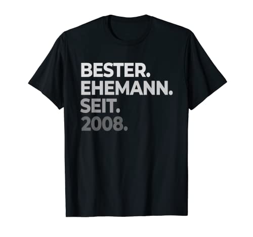Herren Bester Ehemann seit 2008 15.Hochzeitstag Kristallhochzeit T-Shirt von Verheiratet Seit 2008 Ehepaar Geschenk 15 jahre