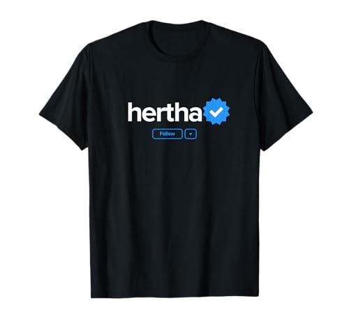 Hertha Vorname Verifiziertes Abzeichen Soziale Medien Damen Hertha T-Shirt von Verified Name Blue Checkmark Social Media DE