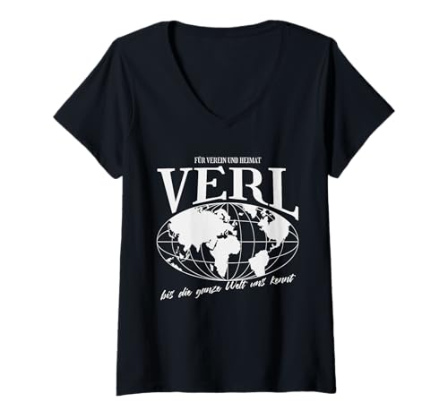 Damen Verl Heimat Fußball Stolz T-Shirt mit V-Ausschnitt Damen Verl Heimat Fußball Stolz T-Shirt mit V-Ausschnitt von Verler Fans Tradition Fan Geschenkidee