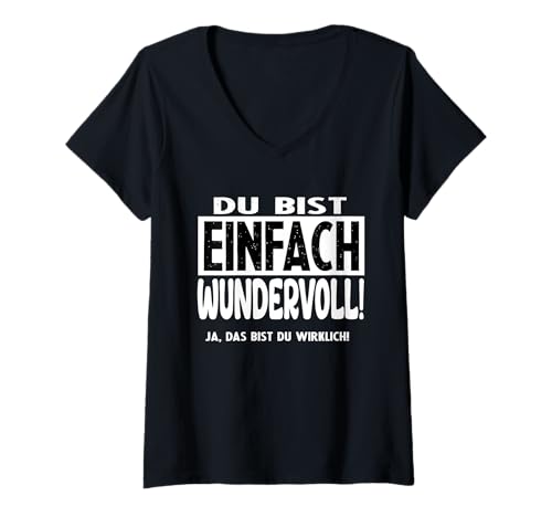 Damen Ich Liebe Meine Ehefrau Ich Habe die tollste Frau der Welt T-Shirt mit V-Ausschnitt von Verliebt Ich bin stolz auf dich Du bist wundervoll