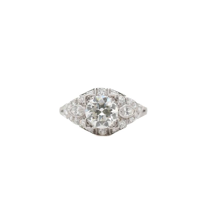 Circa 1930Er 1.30Ct Platin Verlobungsring Mit Diamant Veg#5C von VermaEstateJewels