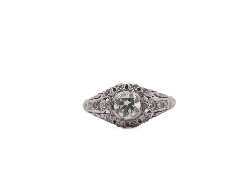 Antiker Platin Verlobungsring .70Cttw Mit Altschliff Diamant Von 1930 Veg #10 von VermaEstateJewels