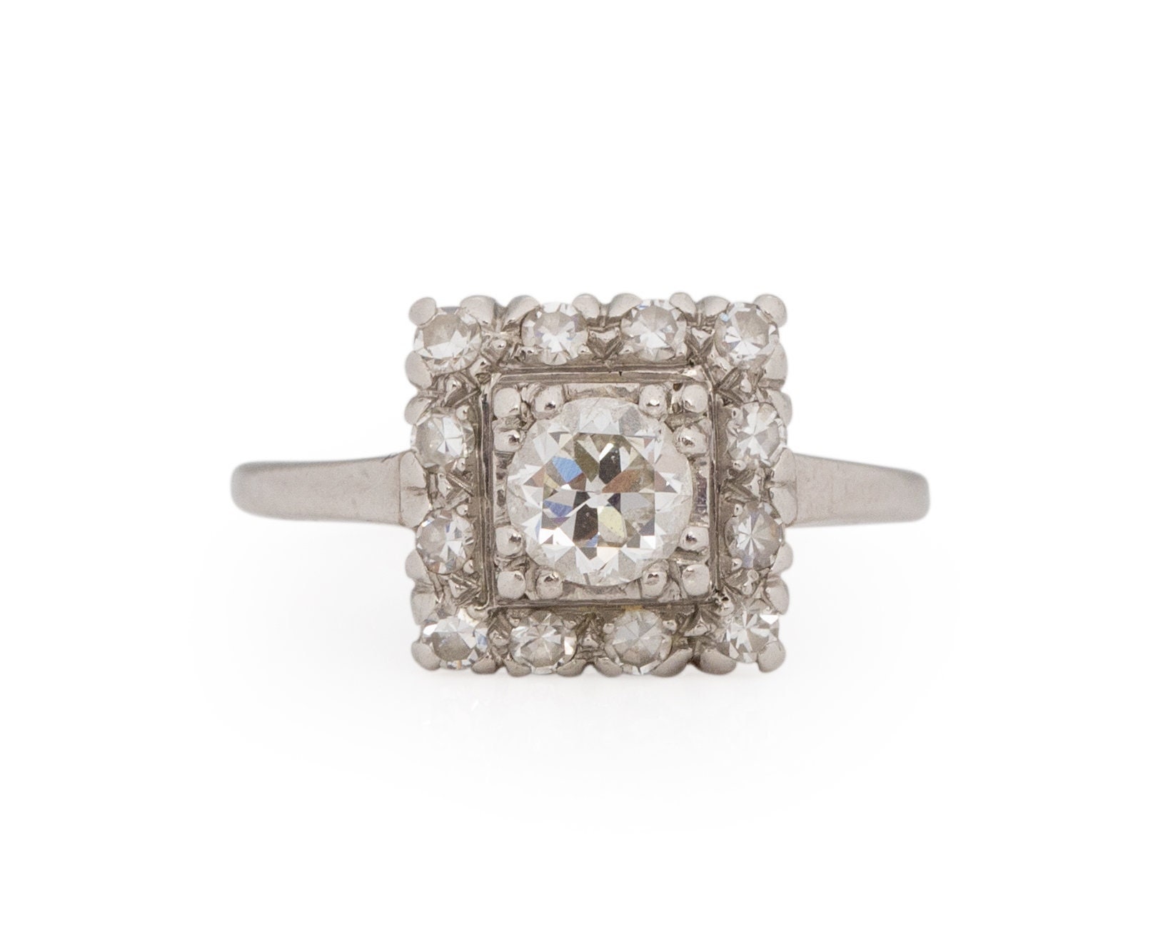 Art Deco Platin .30Ct Diamant Verlobungsring - Veg # 1776 von VermaEstateJewels