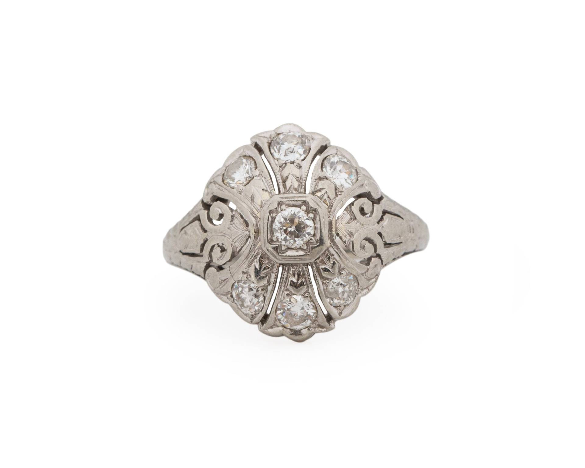 Art Deco Platin .30Cttw Brillant Diamant Verlobungsring - Veg#1869 von VermaEstateJewels