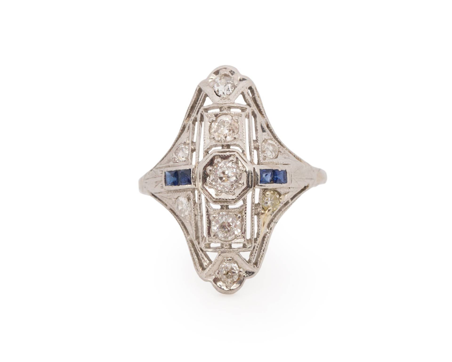 Art Deco Platin .50Cttw Brillant Diamant Verlobungsring - Veg #1904 von VermaEstateJewels