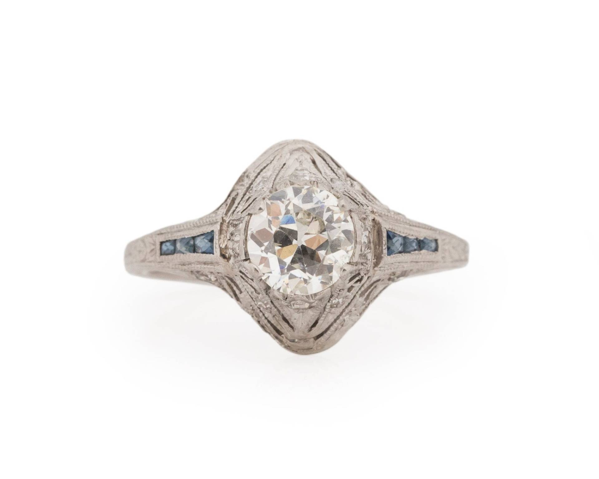 Art Deco Platin Gia .71Ct Diamant Verlobungsring - Veg # 1884 Um 1920 von VermaEstateJewels