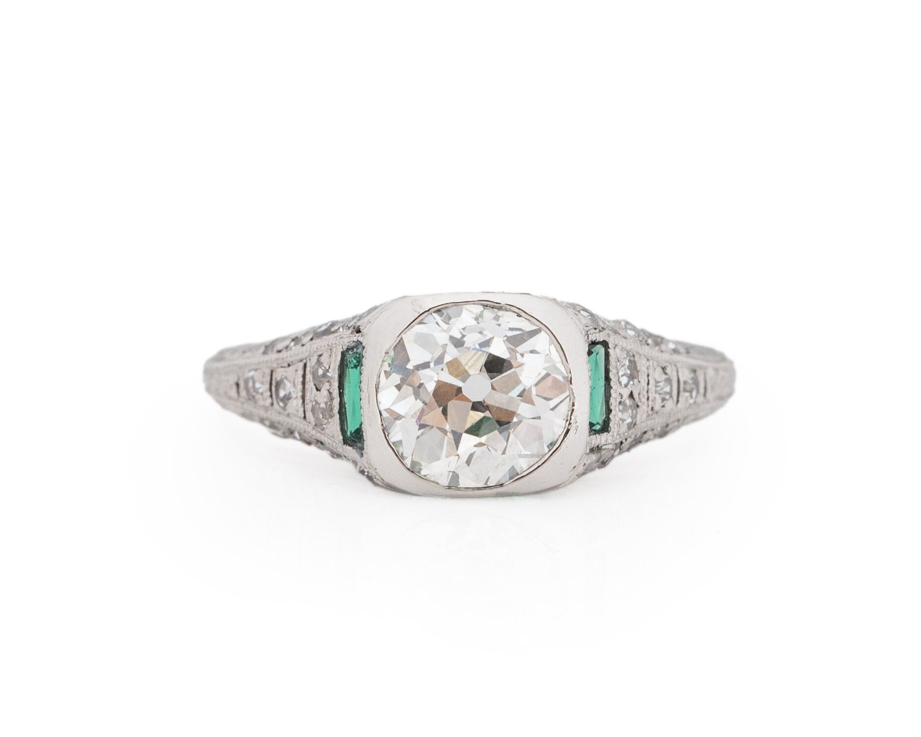 Art Deco Platin Gia 1.20Ct Diamant Verlobungsring - Veg # 1813 Um 1920 von VermaEstateJewels