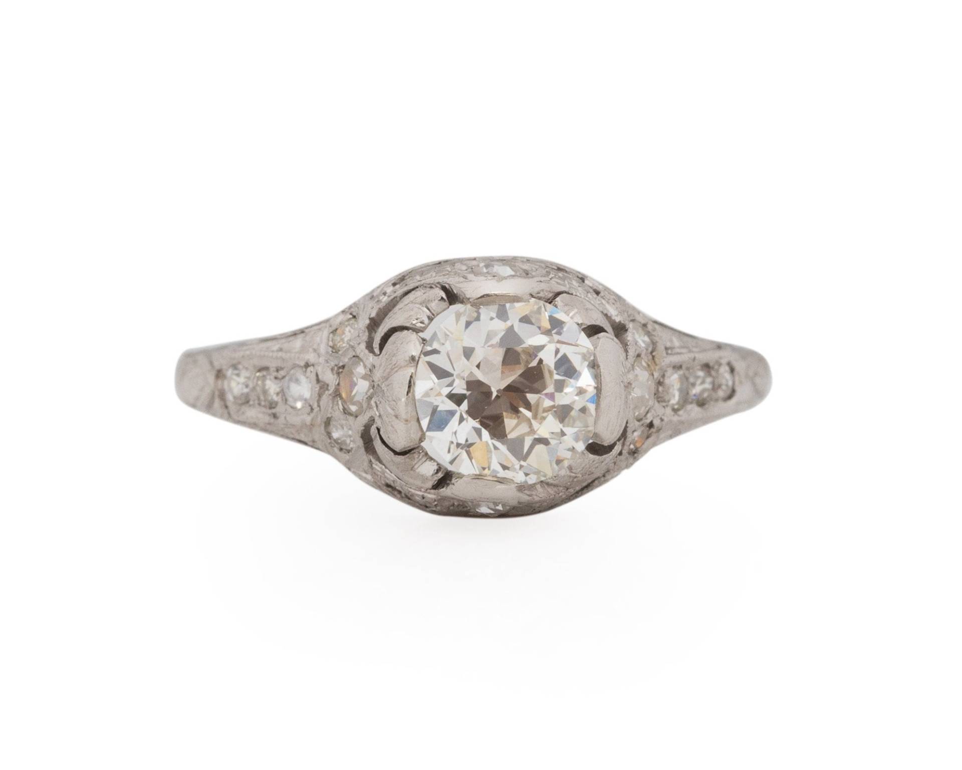 Art Deco Platin Gia-Zertifizierter 1, 08 Karat Diamant-Verlobungsring - Veg # 1857 von VermaEstateJewels
