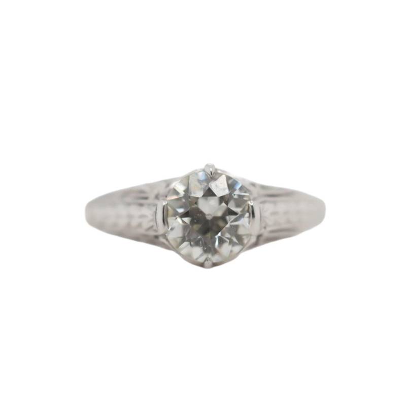 Circa 1900Er Gia 1.04Ct Platin Verlobungsring - Veg # 2343 von VermaEstateJewels