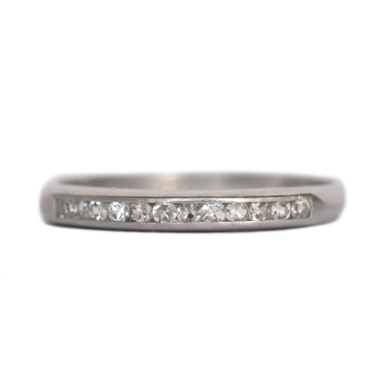 Circa 1913 Art Deco Platin .20Cttw Antiker Single Cut Diamant Ehering - Veg # 1368 von VermaEstateJewels