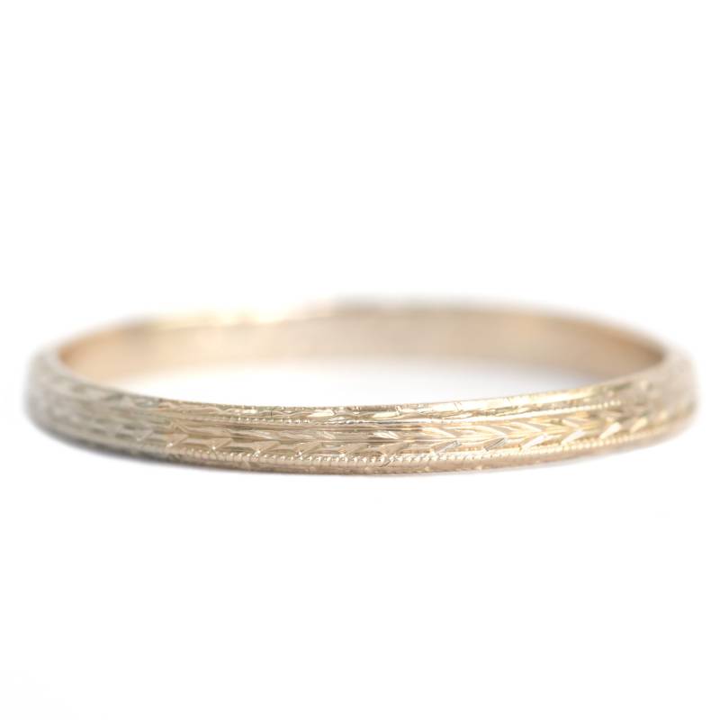 Circa 1920 Art Deco 14K Weißgold Ehering - Veg # 1259 von VermaEstateJewels