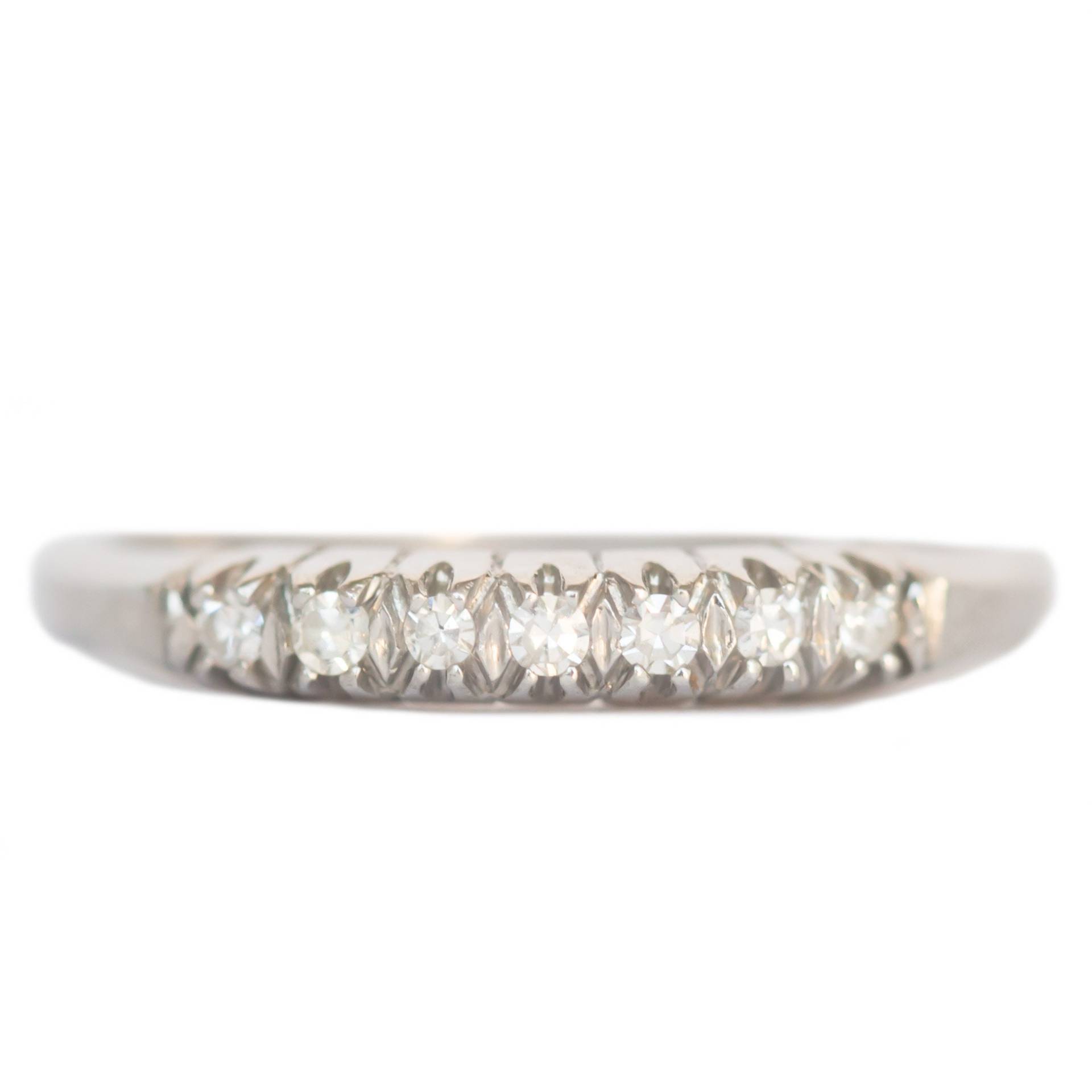 Circa 1920 Art Deco Platin .15Cttw Alter Single Cut Diamant Ehering -Veg # 348A von VermaEstateJewels