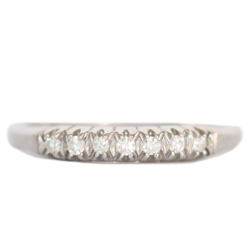 Circa 1920 Art Deco Platin .15Cttw Alter Single Cut Diamant Ehering -Veg # 348A von VermaEstateJewels