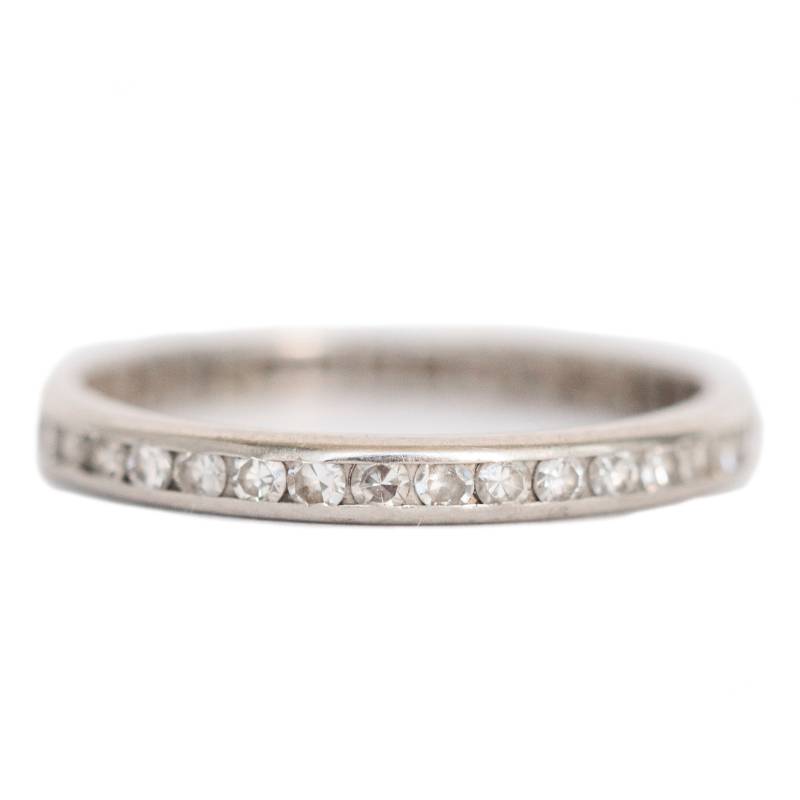 Circa 1920 Art Deco Platin .80Cttw Antiker Single Cut Diamant Ehering - Veg # 1351 von VermaEstateJewels