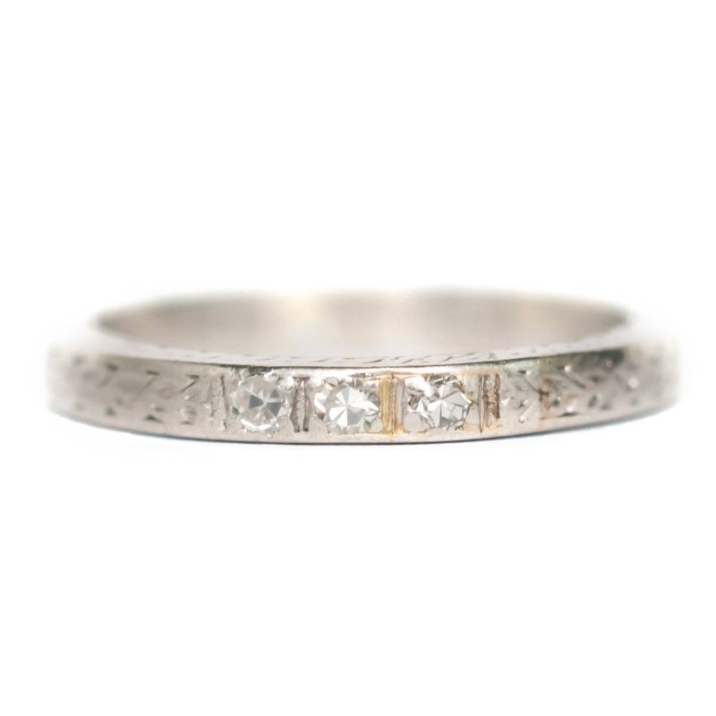 Circa 1920Er Art Deco Platin .06Cttw Antiker Single Cut Diamant Ehering -Veg # 712A von VermaEstateJewels