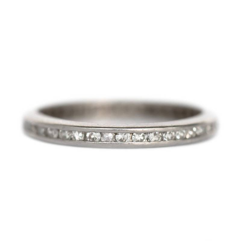 Circa 1920S Art Deco Platin .50Cttw Antiker Single Cut Diamant Ehering - Veg # 1082 von VermaEstateJewels