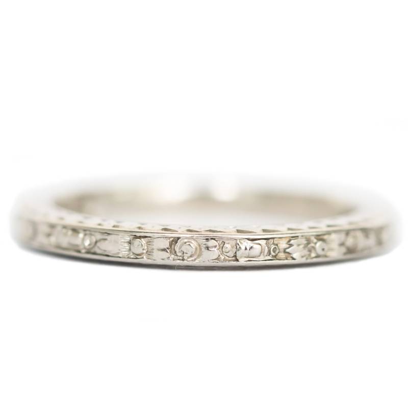 Circa 1940 18K Weißgold-Ehering - Veg # 1295 von VermaEstateJewels