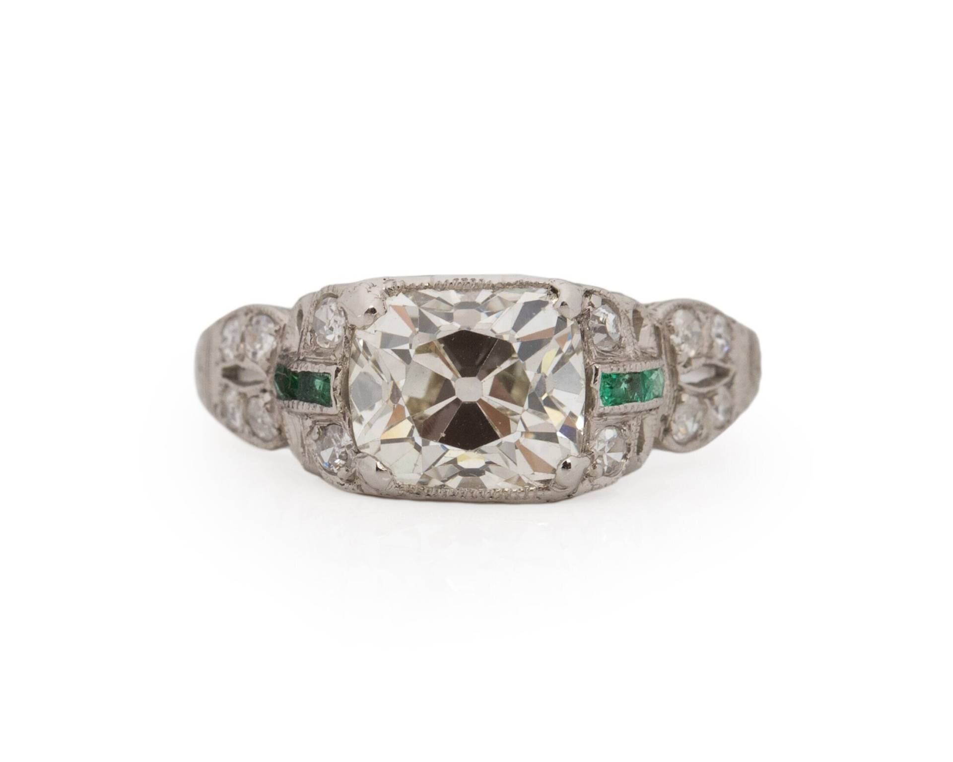 Zira 1920 Art Deco Platin Gia-Zertifiziert 2.01Ct Old Mine Brilliant Diamant Verlobungsring - Veg # 1885 von VermaEstateJewels