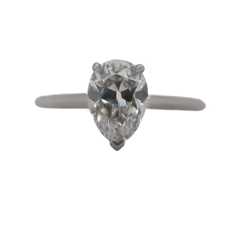 Circa 1920Er Platin 1.73Ct Antiker Tropfen Diamant Verlobungsring - Veg#2334 von VermaEstateJewels