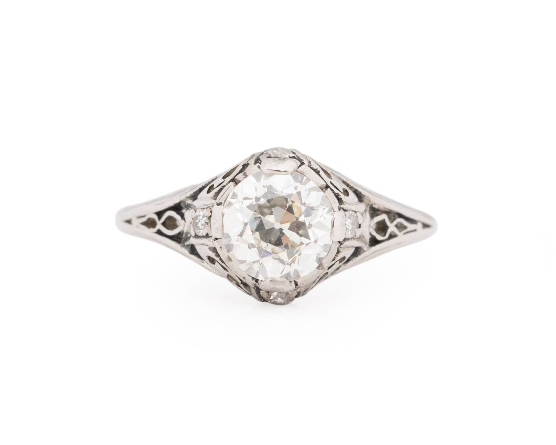 Zirka 1910 Edwardian Platin Gia Zertifiziert 1.02Ct Old European Brilliant Diamant Verlobungsring - Veg # 1859 von VermaEstateJewels