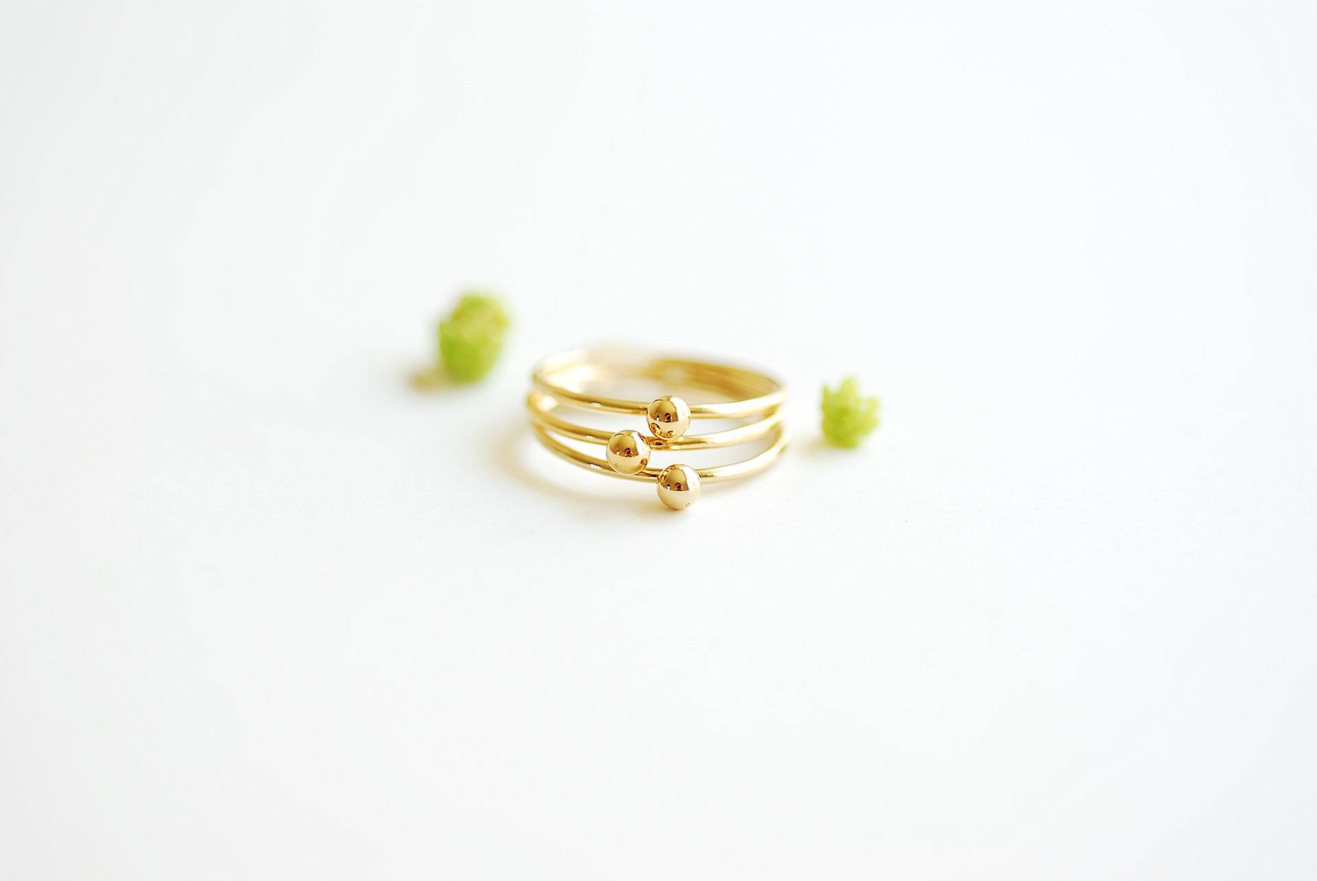 14K Gold Filled Kugel Stapelring - Fill Perlen Ring, Wholesale Ring 1/20 14Kt Gf, Layering Dünner Punkt [5] von VermeilSupplies