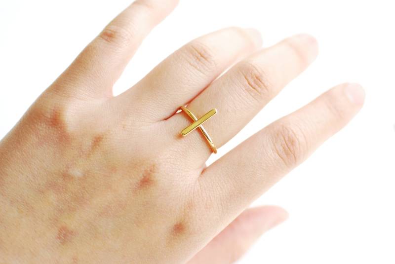 Dainty Bar Ring, Wählen Sie 925 Sterling Silber Gold Oder Rose Gold, Vertikale Stick Einfaches Adjustable Line Ring Dainty Bar Ring, Wählen Sie 925 Sterling Silber Gold Oder Rose Gold, Vertikale Stick Einfaches Adjustable Line Ring von VermeilSupplies