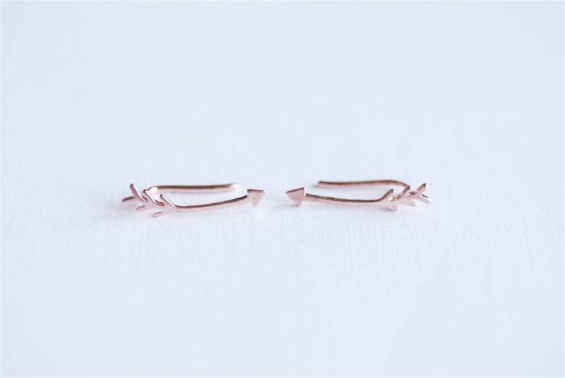 Glänzend Rosa Rose Gold Vermeil Pfeil Ohrring Kletterer Ohr Manschette - Ohrringe, Crawler, Gebogene Ohrring, 281 Glänzend Rosa Rose Gold Vermeil Pfeil Ohrring Kletterer Ohr Manschette - Ohrringe, Crawler, Gebogene Ohrring, 281 von VermeilSupplies
