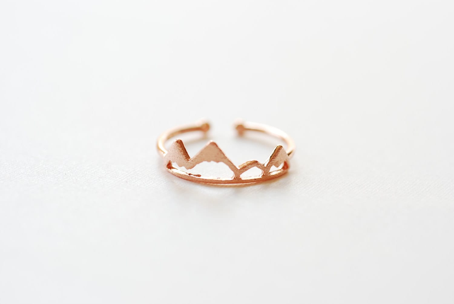 Glänzend Rosa Rose Vermeil Gold Berg Verstellbar Ring - 18K Über Sterlingsilber Ring, Mountain Peak Bereich 262 Glänzend Rosa Rose Vermeil Gold Berg Verstellbar Ring - 18K Über Sterlingsilber Ring, Mountain Peak Bereich 262 von VermeilSupplies