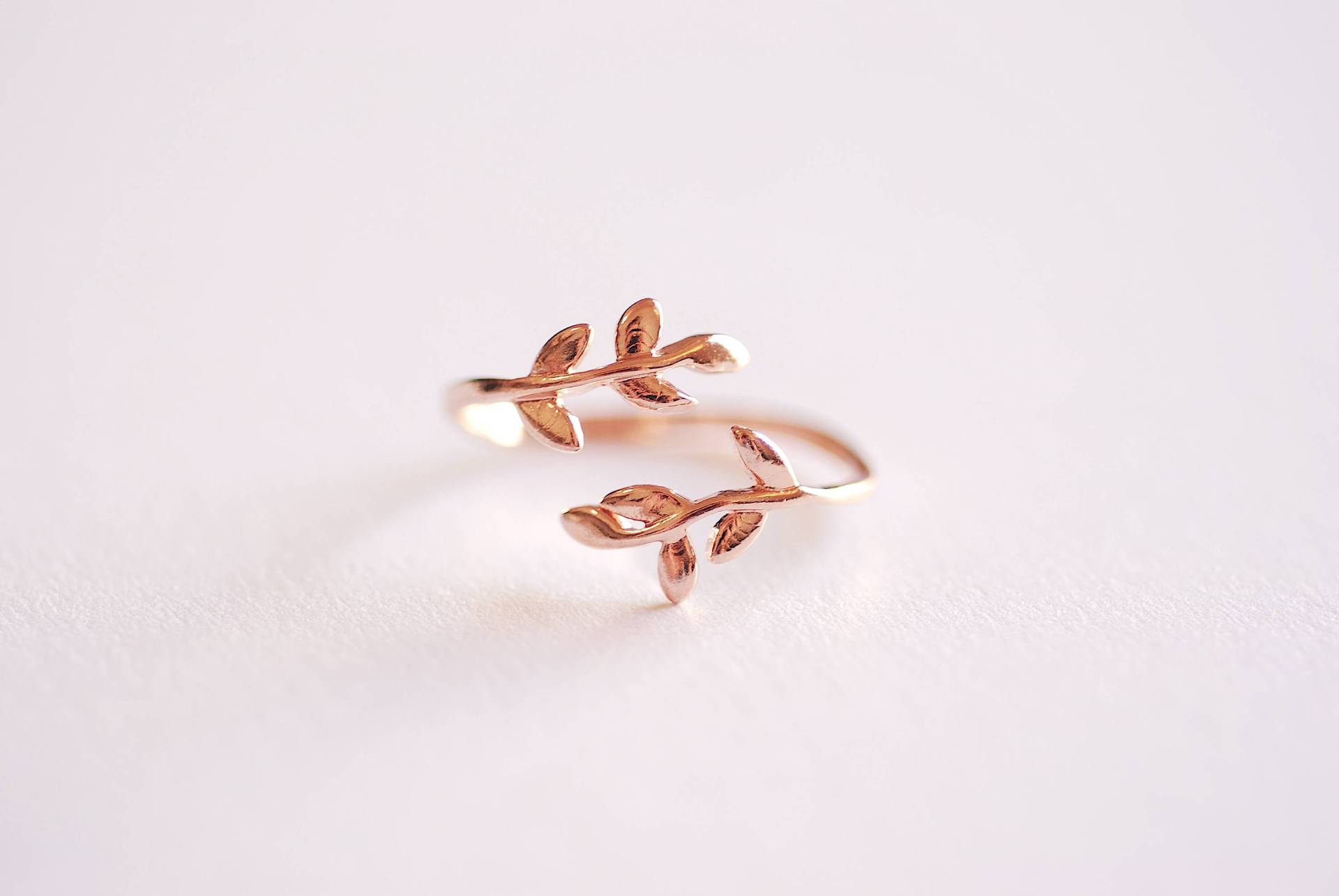 Glänzender Roségoldring Zweig, Blatt Ring, Schichtring, Rebe Natur Schmuck, Zweig [355] von VermeilSupplies