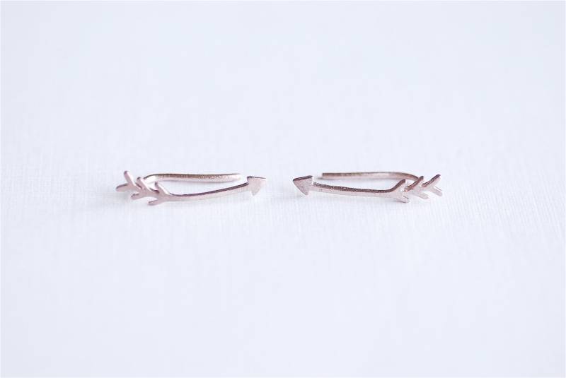 Matt Rosa Rose Gold Vermeil Pfeil Ohrring Kletterer Ohr Manschette - Ohrringe, Crawler, Gebogene Ohrring, 281 Matt Rosa Rose Gold Vermeil Pfeil Ohrring Kletterer Ohr Manschette - Ohrringe, Crawler, Gebogene Ohrring, 281 von VermeilSupplies