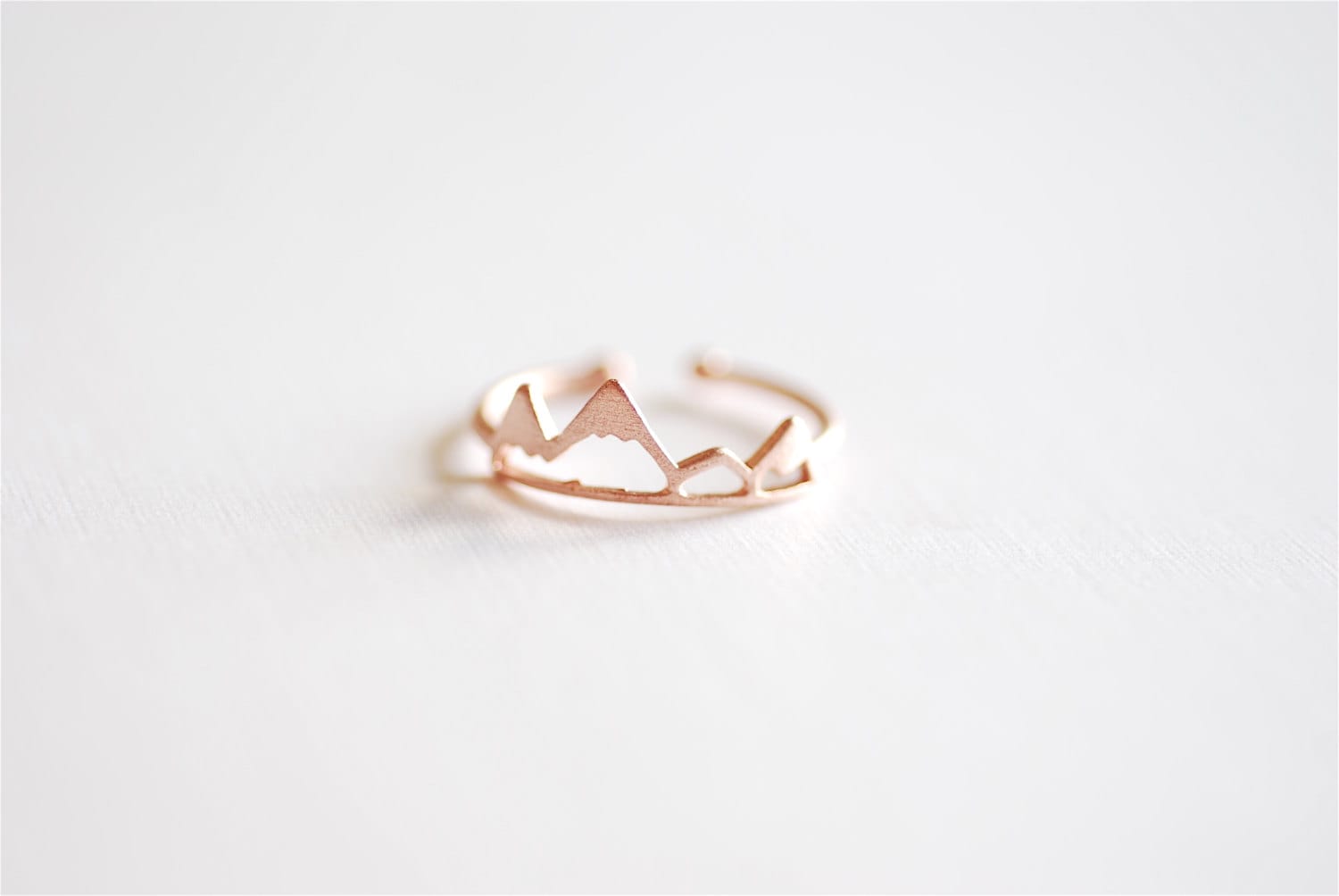 Matt Rosa Rose Vermeil Gold Berg Verstellbar Ring - 18K Über Sterlingsilber Ring, Mountain Peak Bereich 262 Matt Rosa Rose Vermeil Gold Berg Verstellbar Ring - 18K Über Sterlingsilber Ring, Mountain Peak Bereich 262 von VermeilSupplies